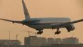 KLM 777 landing at sunrise HD Footage