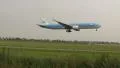 KLM 777 plane landing HD Footage