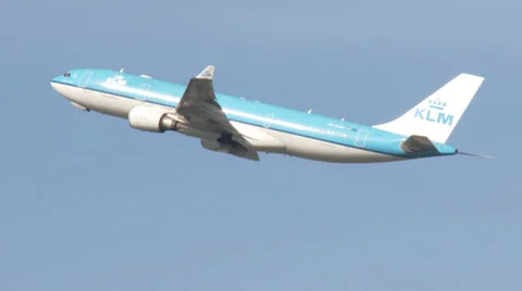 KLM airplane in flight Stock Footage 37453349