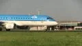 KLM Airplane slowing down on runway HD Footage