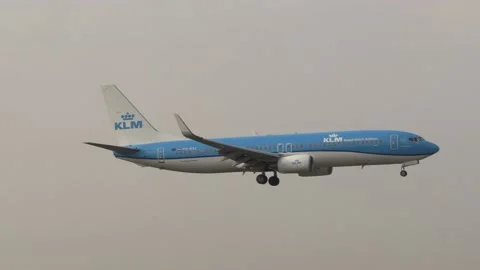 KLM Boeing 737-800 (PH-BXC) "Korhoen/Grouse" Landing at Milano Linate Airport Stock Footage 229966920