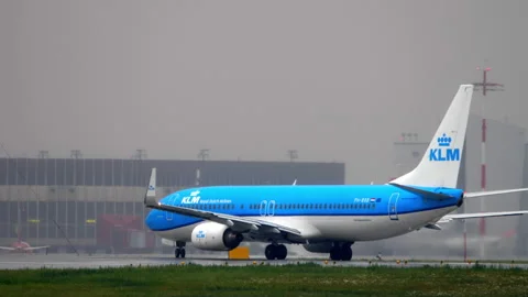 KLM Boeing 737-800 PH-BXB taxiing at Sheremetyevo Airport Stock Footage 338424399
