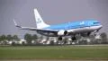 KLM Boeing 737 landing on runway Schiphol HD Footage