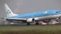KLM boeing 737 out of focus to focus landing HD Footage