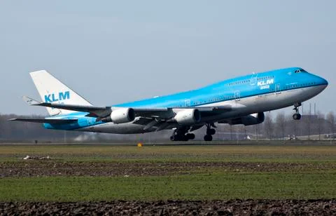 KLM boeing 747 take-off Fotos de archivo