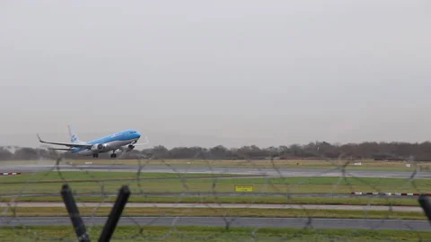 KLM Boeing B738 flight taking off Stock Video Pond5