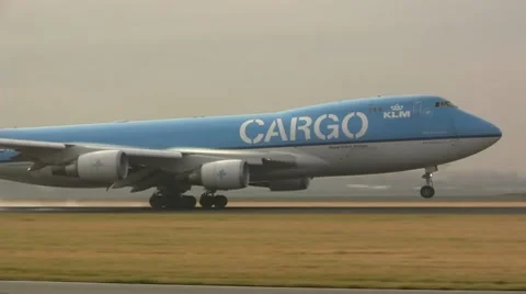 KLM Cargo plane take-off Stock Footage