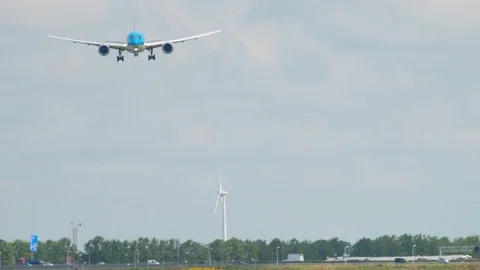 KLM Dreamliner landing Stock Footage 84806058