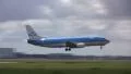 KLM jet plane landing HD Footage