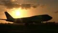 KLM Jumbojet landing at sunrise HD Footage