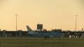 KLM landing at sunset HD Footage
