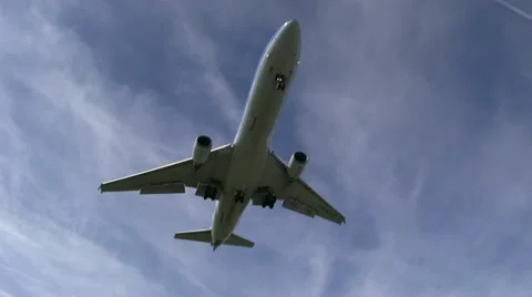 KLM MD-11 flying overhead Stock Footage 11901106