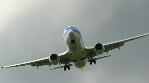 KLM plane flying overhead Stock Footage