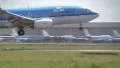 KLM plane landing close-up HD Footage