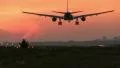KLM plane landing at dusk! HD Footage