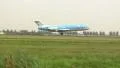 KLM plane lands on runway HD Footage
