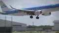 KLM plane makes hard landing HD Footage
