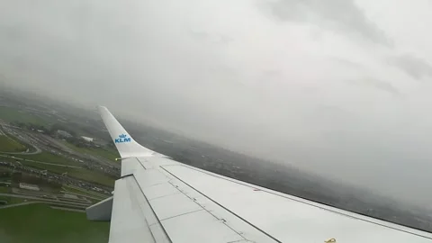 KLM plane take off time-lapse Stock Footage 254680242