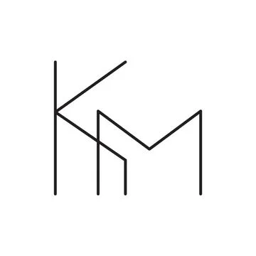 Km initial letter vector logo icon Illustrazione stock