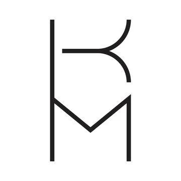 Km initial letter vector logo Stock Illustration