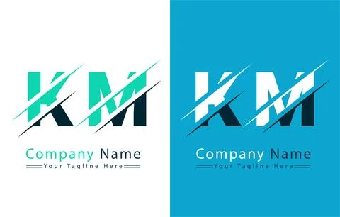KM Letter Logo Vector Design Template Elements 库存插图