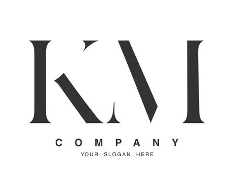 KM logo design. Initial letter k and m serif font style. Creative classic c.. Stock Illustration
