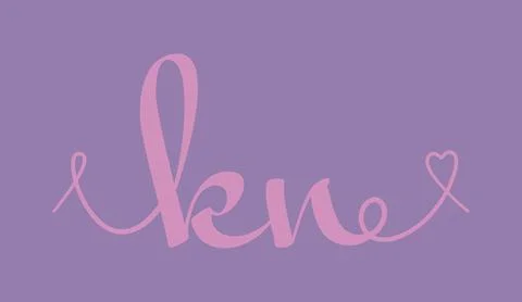 KN initial wedding monogram calligraphy vector illustration. Hand drawn let.. Stock Illustration