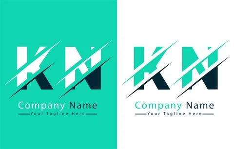 KN Letter Logo Vector Design Concept Elements 库存插图