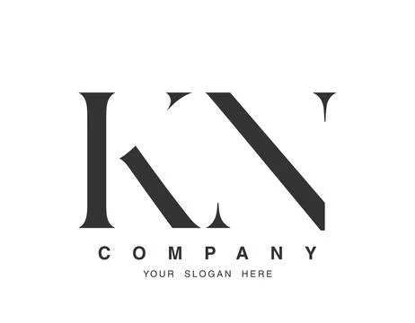 KN logo design. Initial letter k and n serif font style. Creative classic c.. Stock Illustration
