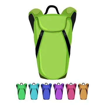 Knapsack backpack camp cartoon vector graphic Stock Illustration