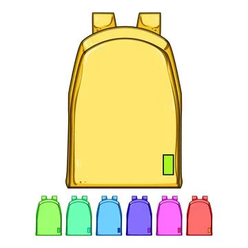 Knapsack backpack cartoon vector graphic Stock Illustration