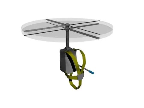 Knapsack with rotor for flying Stock Illustration