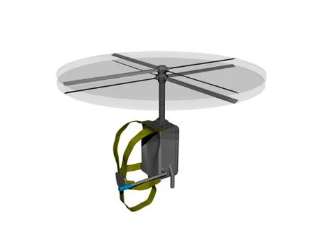 Knapsack with rotor for flying Stock Illustration