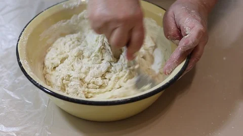 Knead the dough Stock Footage 126362289