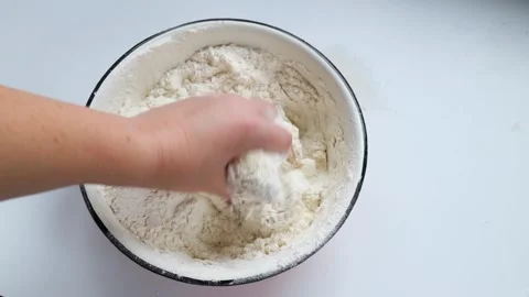 Knead the dough with your hands Stock Footage 224702348
