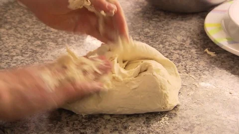 Knead Pizza or Bread Dough Italy Stock Footage 73290848