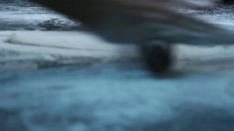 Kneading bread dough on kitchen table with flour Video stock 92171998