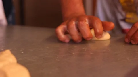 Kneading bread with your hands Stock Footage 130087072