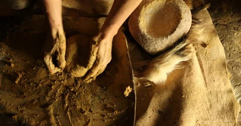 Kneading clay to make pottery Video stock 61269028