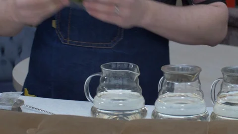 Kneading a cocktail in a teapot Stock Footage 130050096