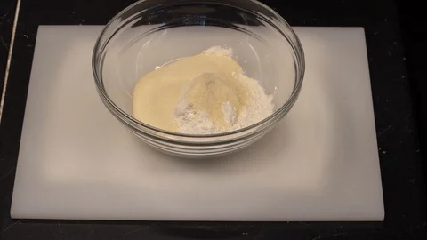 Kneading the dough above view Stock Footage 113527827