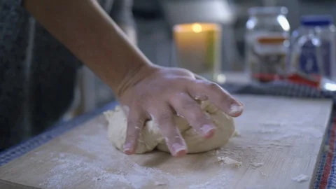 Kneading Dough Baking Bread Vídeos de archivo 129858038