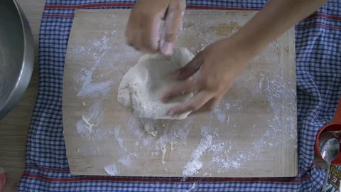 Kneading Dough Baking Bread 스톡 동영상 129858132