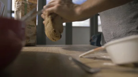 Kneading Dough Baking Hot-cross-buns 스톡 동영상 129791424