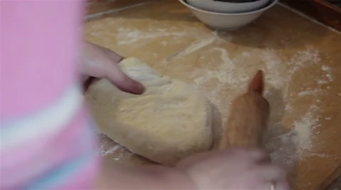 Kneading Dough For A Bread Stock Footage 66900039