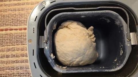 Kneading dough in bread maker with sound Stock Footage 335781005