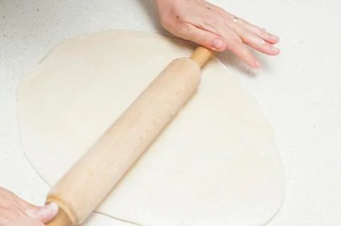 Kneading dough for bread Stock Photos