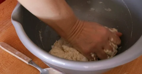 Kneading dough, close up Stock Footage 96746555