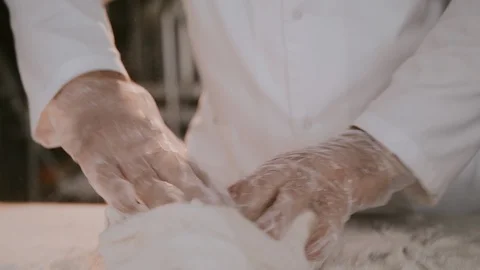 Kneading Dough. Close-up. Vidéo 104111493