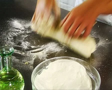 Kneading dough Stock Footage 10717851